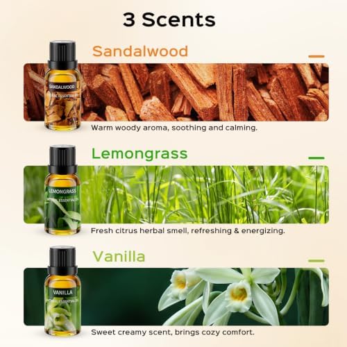 Waterless Diffuser for Essential Oil with 7-Color Light for Home, White - Image 5