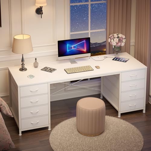 60 Inch Computer Desk with 8 Drawers for Home Office, Bedroom, Living Room - Image 3