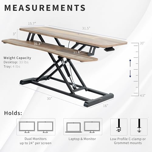 VIVO Reclaimed Wood 32 inch Desk Converter, DESK-V000KP - Image 3