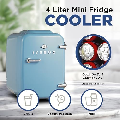 IceBox 4-Liter Mini Fridge Cooler/Warmer, IBMF4SLT, Slate Blue - Image 2