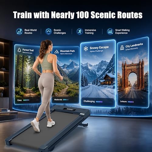 Walking Pad Treadmill, Under Desk Treadmill, Auto Incline, Matte Navy Blue - Image 4