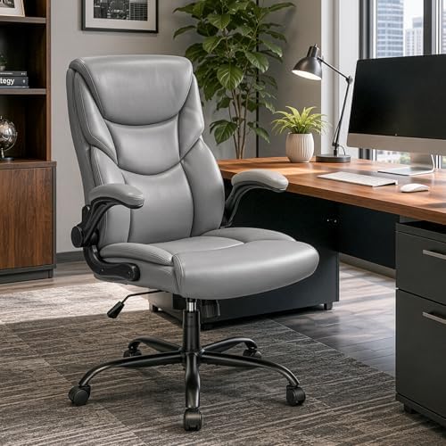 Sweetcrispy Office Desk Chair, Heavy Duty Computer Chair, PU Leather - Image 2