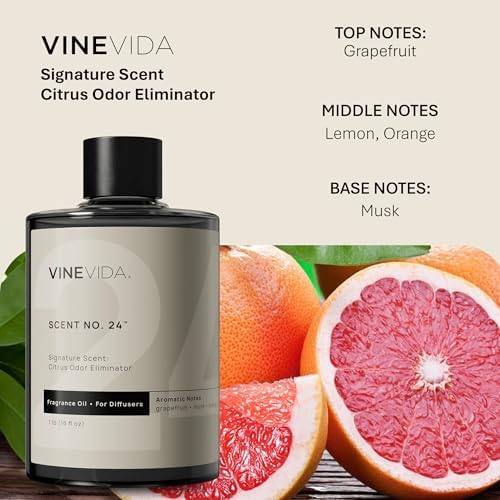 VINEVIDA [16 Fl Oz] Citrus Odor Eliminator Fragrance Oil for Cold Air Diffusers, Essential Oils for Diffuser Oil Refill & Air Freshener Room Spray - Image 2