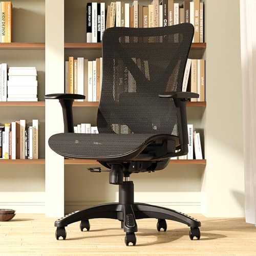 Ergonomic Office Chair, Mesh Computer Desk Chairs with BIFMA X5.1 Certified, Adjustable Lumbar Support, 3D Arm, Tilt Back, Wide Seat, Comfy Swivel Work Task Chair for Company and Home (Obsidian Black) - Image 2