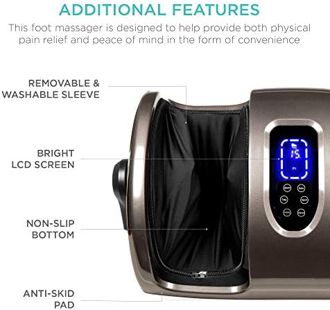 Best Choice Products Shiatsu Foot Massager with Heat for Plantar Fasciitis & Neuropathy, Kneading Foot & Calf Massager with Remote, 360° Adjustable Handle, Rolling & Compression Massage - Gray - Image 6