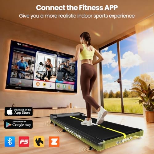 Walking Pad Treadmill for Home, Built-in Speaker, 6.2MPH Under Desk Walking Pad with 10% Incline, 2.75HP Portable Walking Pad with APP, 330LBS Capacity, Remote Control, 12 HIIT Programs - Image 2