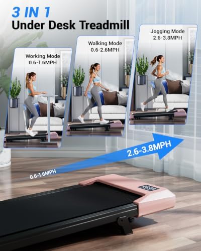 Superun Walking Pad with 6% Incline, 2.5HP Treadmill, 0.6-3.8 MPH, 300 lbs - Image 3