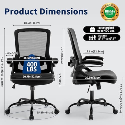Ergonomic Office Chair Desk Chair with Adjustable Lumbar Support - Image 3