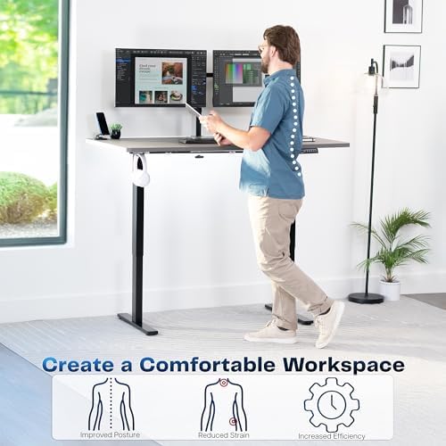 VIVO Dark Gray 60 x 30 in Standing Desk, DESK-KIT-1B6G-30 - Image 4