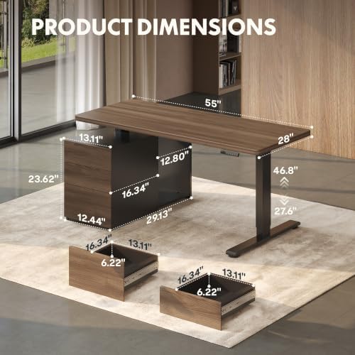 FLEXISPOT 55" Executive Standing Desk with Drawers & CPU Cabinet - Image 2
