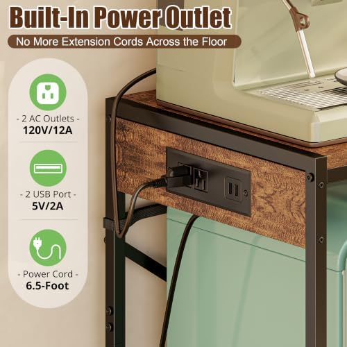 Yuyetuyo Mini Fridge Stand Shelf with Storage for Dorm and Kitchen - Image 4
