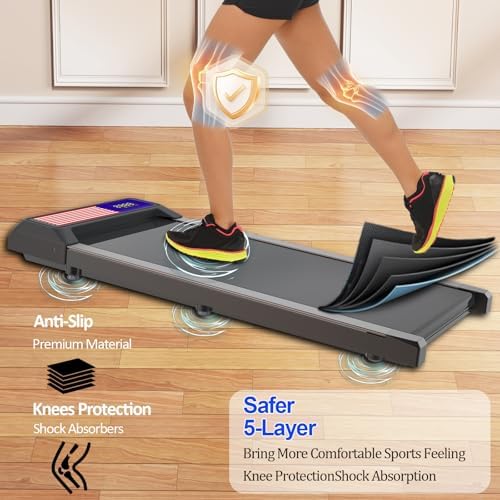 Under Desk Treadmill,Walking Pad with 5% Incline，Treadmills for Home & Office, 2.5HP Portable Treadmill with Remote Control and LED Display - Image 6