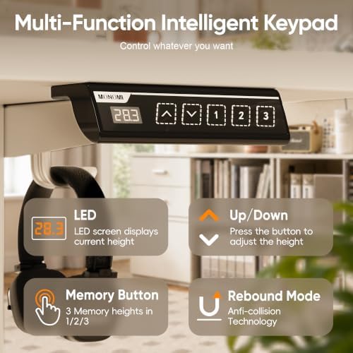 Monomi Large Electric Standing Desk 71“x31.5“ Height Adjustable,White - Image 5