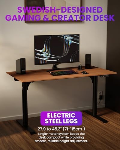 Arozzi Arena Nordico Electric Standing Desk Dark Walnut - Image 3