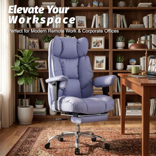 Efomao Executive Office Chair 400lbs,Purple Big and Tall Desk Chair - Image 2