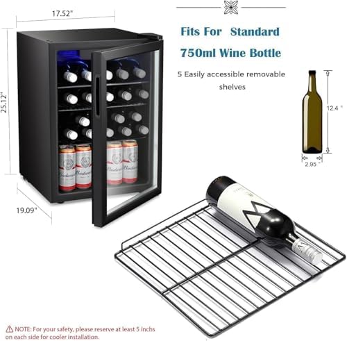 Antarctic Star Wine Cooler Beverage Refrigerator Mini Fridge 2.4 cu.ft - Image 5