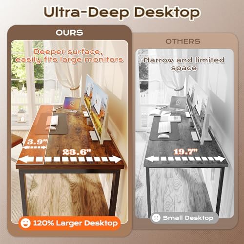 Huuger 48 x 24 inch Desk with Power Outlets & 0.95 Inch Thicker Desktop - Image 7
