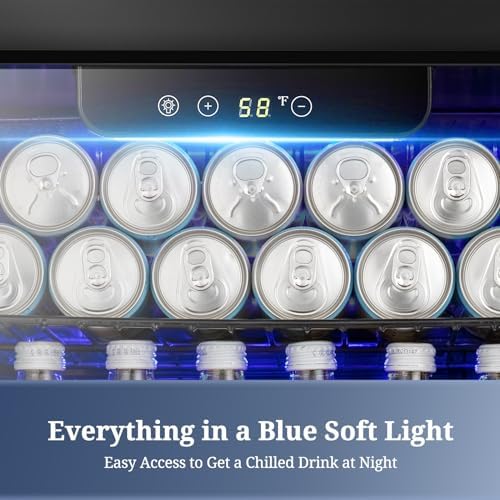 Antarctic Star Beverage Refrigerator Cooler 68 Can, Mini Fridge with Glass Door for Beer Drinks Wine,Freestanding Small Fridge with Electronic Temperature Control for Home and Bar,1.7 cu.ft - Image 4