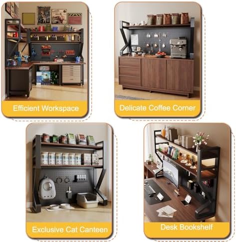 JHDXL Desk Shelf Organizer with Pegboard & Storage Accessories, Space-Saving Desk Storage Shelf, Desktop Shelf Organizer Display Rack, for Dorm, Office(White 1,95 * 73cm/37.4 * 28.7in) - Image 7