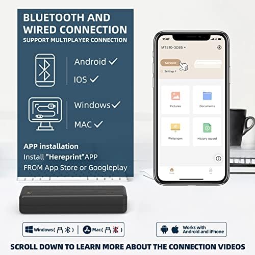 HPRT Wireless Portable Printer - Bluetooth Thermal Printer for Travel - Image 3