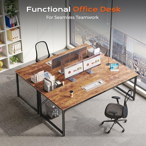 PRAISUN 70.8 X 29.5 Inch Computer Desk with Deeper Desktop - Image 4