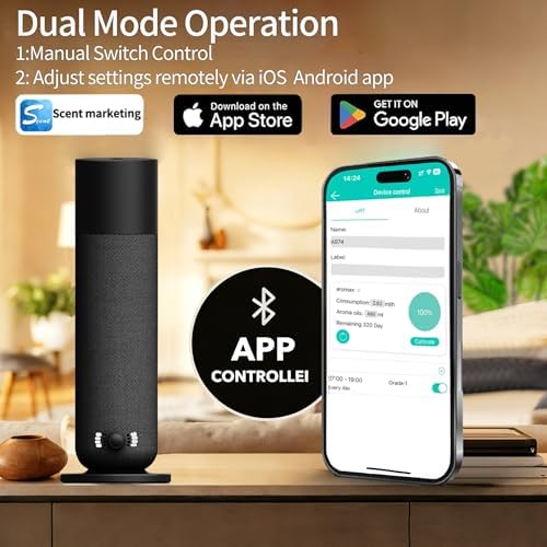 Smart Waterless Essential Oil Diffuser, Scent Air Diffuser with Roy Tranquility Oil Set for Homes Offices Hotels, Covers Up to 1000 Sq.Ft, Adjustable Mist & Timer - Image 4