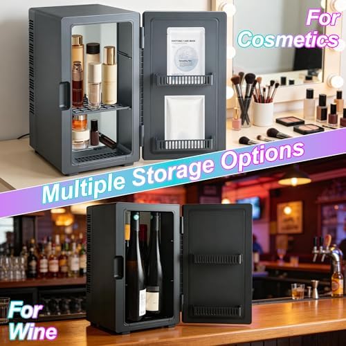 Mini Fridge, Dimmable Gaming Light Wine Fridge with Remote Control (Black) - Image 5
