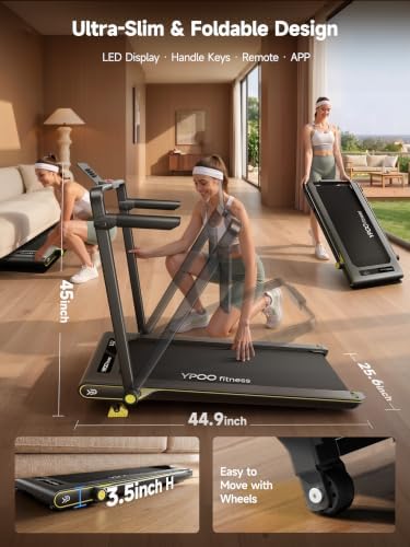 YPOO Walking Pad with 14% Incline Under Desk Treadmill for Home & Office - Image 4