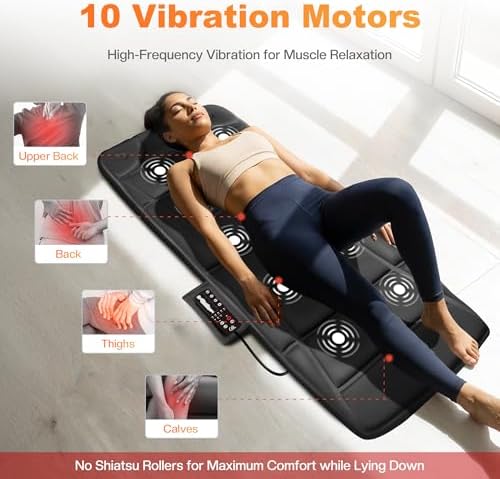 CILI Full Body Massage Mat with Heat, Upgrade Graphene Heating Vibration Back Massage Pad, Full Body Massager for Bed Chair Sofa, Massage Mattress Pad, Ideal Gifts for Mom Dad - Image 2