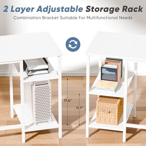 DUMOS 62 Inch L Shaped Computer Desk with Power Outlets, 62 Inch - Image 6
