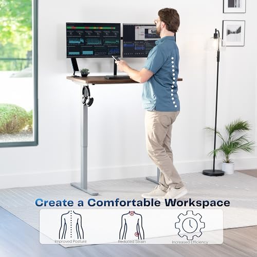 VIVO Rustic Vintage Brown 43 x 24 in Standing Desk, DESK-KIT-1G4N - Image 4