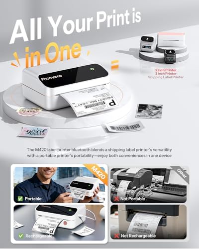 Phomemo M420 Thermal Label Printer, 4x6 Portable Shipping Label Printer - Image 5