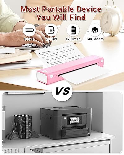 Phomemo Portable Printers Wireless for Travel, M08F Thermal Bluetooth Printer Support for 8.5"x11" US Letter, Small Inkless Printer Compatible with iOS, Android, Laptop for Car, Office, Home - Image 4