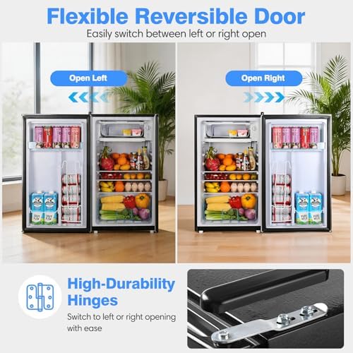 OSTBA 3.2 Cu.Ft Mini Fridge with Freezer, Single Door Compact Refrigerator - Image 6