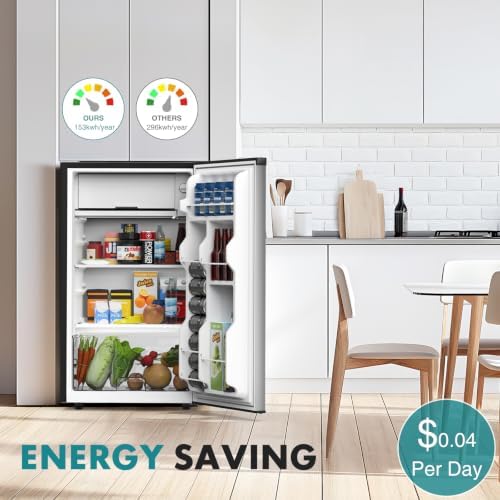OLIXIS 3.2 Cu.Ft Mini Fridge with Freezer, Single Door Compact Refrigerator - Image 5
