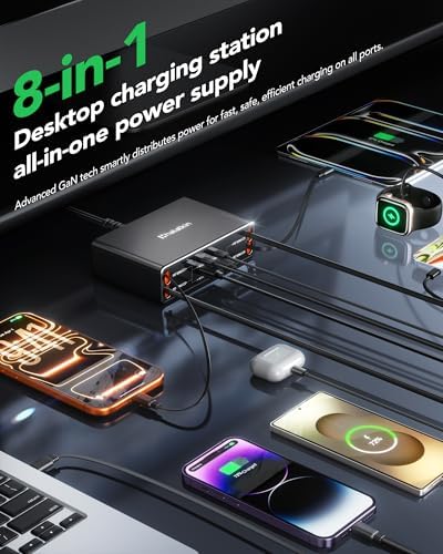 8-in-1 Retractable Charger for Apple Samsung USB C Gan Multiple Devices - Image 2
