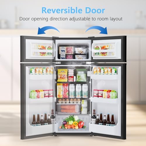 COWSAR 4.5 Cu.Ft Mini Fridge With Freezer for Bedroom Office, Black - Image 5