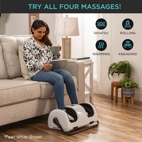 Best Choice Products Shiatsu Foot Massager with Heat for Plantar Fasciitis & Neuropathy, Kneading Foot & Calf Massager with Remote, 360° Adjustable Handle, Rolling & Compression Massage - Navy - Image 5