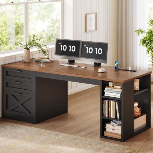 SEDETA 55.1" Farmhouse Office Desk with 3 Drawers for Home Office by SEDETA