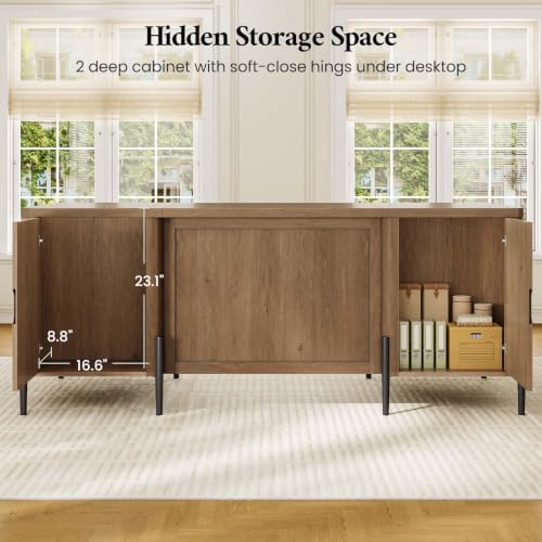 63" Executive Desk with 6 Drawers & 2 Storage Cabinet - Image 5