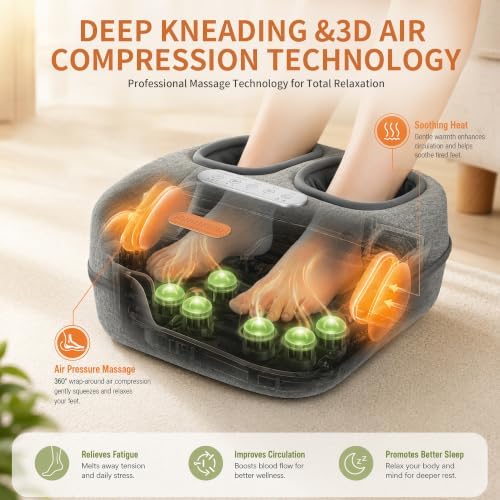 MOUNTRAX Foot Massager with Heat, Deep Shiatsu & Air Compression, Size 13 - Image 4