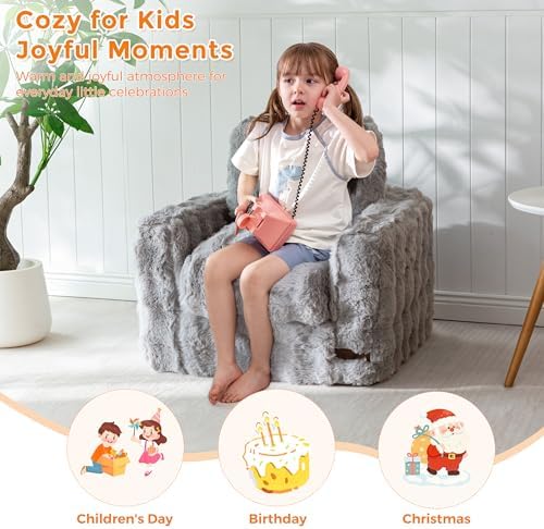 MAXYOYO Kids Bean Bag Chair, Comfy Upholstered Bean Bag Sofa with Filler - Image 4