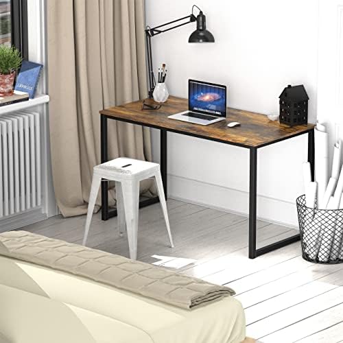 SHW Mission 40-Inch Home Office Computer Desk, Rustic Brown - Image 2