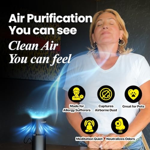 LabCharge Small Ionic Air Purifier for Home & Bedroom – Silent HEPA Filter – Covers 250 Sq Ft – For Pet Hair, Smoke, Dust, Odors & Dander – Compact Black Design – Pack of 5 - Image 5