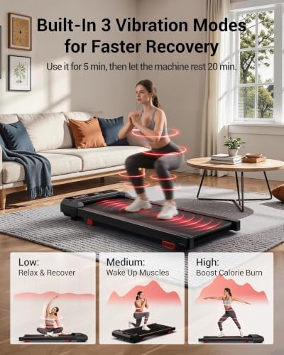 LONTEK 15% Incline Walking Vibration Pad Portable Under Desk Treadmills - Image 2