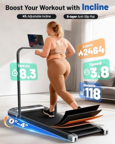 Walking Pad Treadmill for Home, Walking Pad with Incline and Handle Bar - Image 2