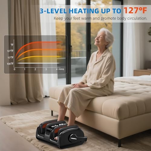 CARESKYpro HSA Store FSA Eligible Foot Massager with Heat, 3 Heating Therapy 5 Intensity, Deep Kneading Rolling for Calf-Feet-Arm Circulation, Plantar Fasciitis and Pain Relief - Image 4