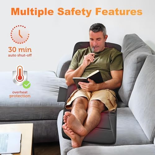 CILI Full Body Massage Mat with Heat, Upgrade Graphene Heating Vibration Back Massage Pad, Full Body Massager for Bed Chair Sofa, Massage Mattress Pad, Ideal Gifts for Mom Dad - Image 5
