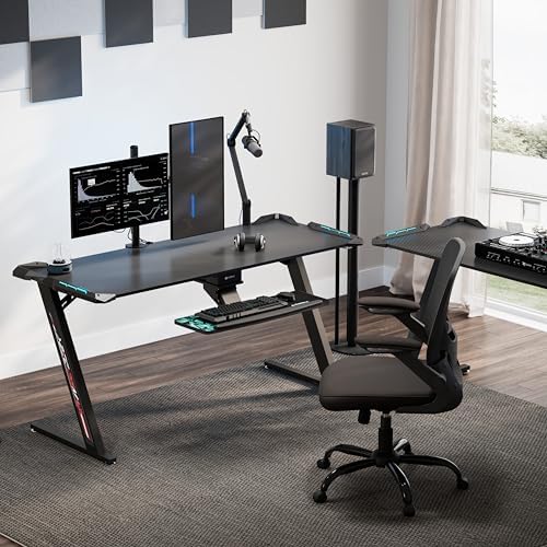 EUREKA ERGONOMIC Gaming Desk, 60 Inch Computer Desk with RGB LED Lights - Image 5