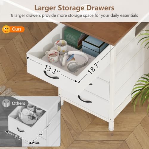 60 Inch Computer Desk with 8 Drawers for Home Office, Bedroom, Living Room - Image 7